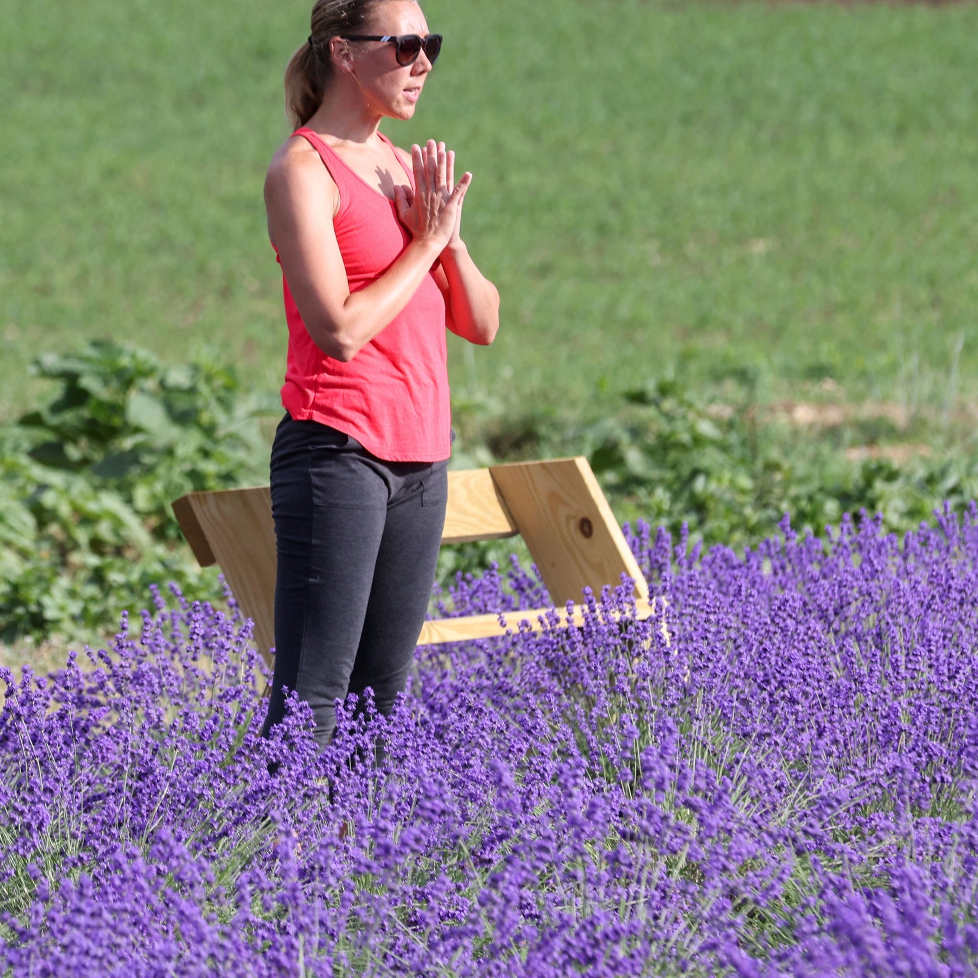 YOGA IN THE FLOWER FIELD